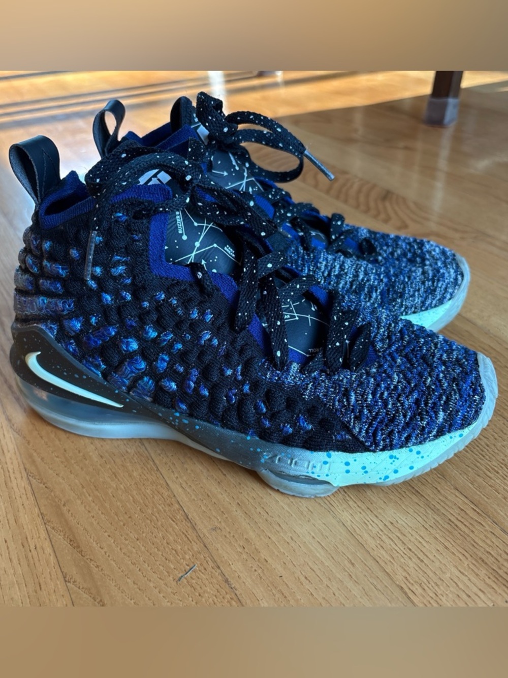Nike LeBron 17 Basketball Shoes sneakers Constellations Blue Black Yth Boys Sz 4